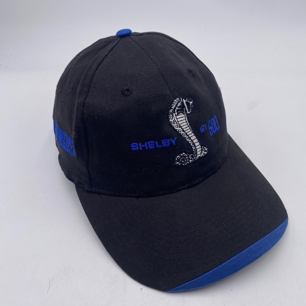 SHELBY Falcon GT500 Cobra Baseball Cap Mens Black Blue Carroll Shelby Signature